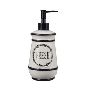 NEW! Farmhouse Ceramic Soap Dispenser Country Shabby Chic Cottagcore Black
